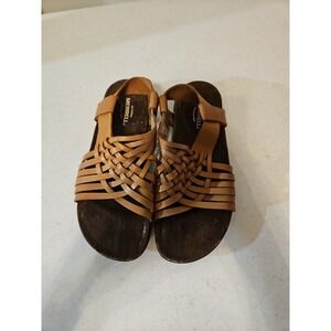 Merrell "All Around Town" Women's Woven Leather Brown Sandals Slides Size 8(S139